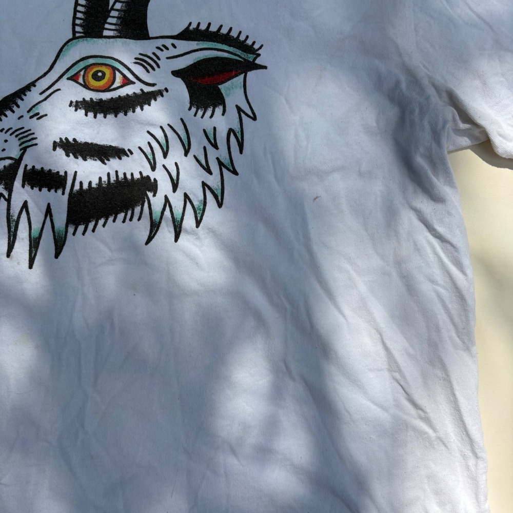 Filson Mens White Graphic T-Shirt XXL Goat Tattoo Art Made in USA Cotton Tee - Picture 3 of 8